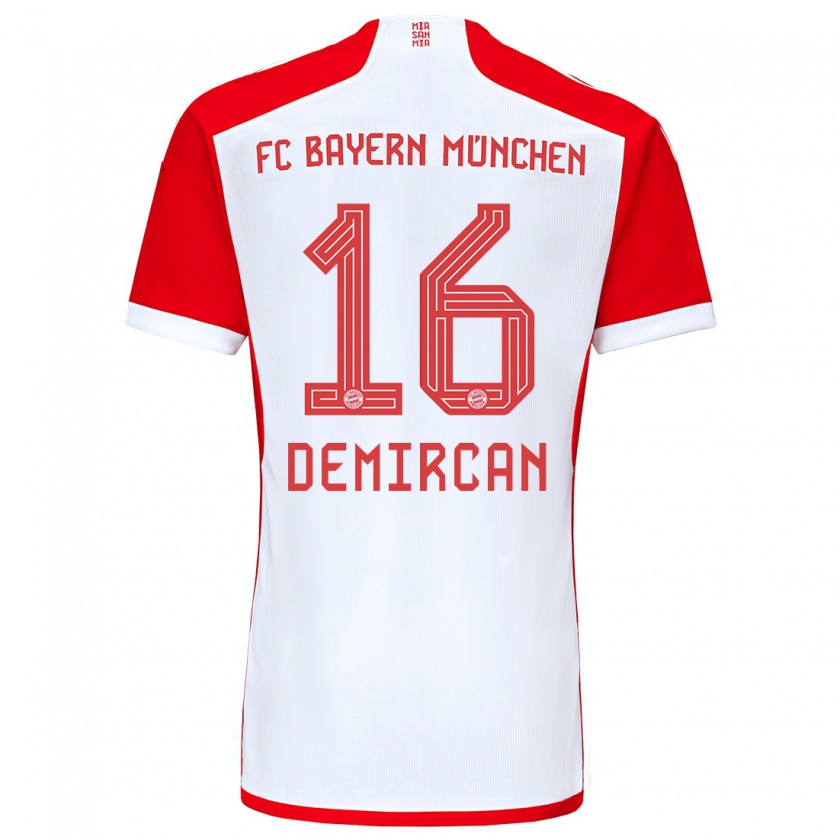Kandiny Niño Camiseta Emirhan Demircan #16 Rojo Blanco 1ª Equipación 2023/24 La Camisa Chile