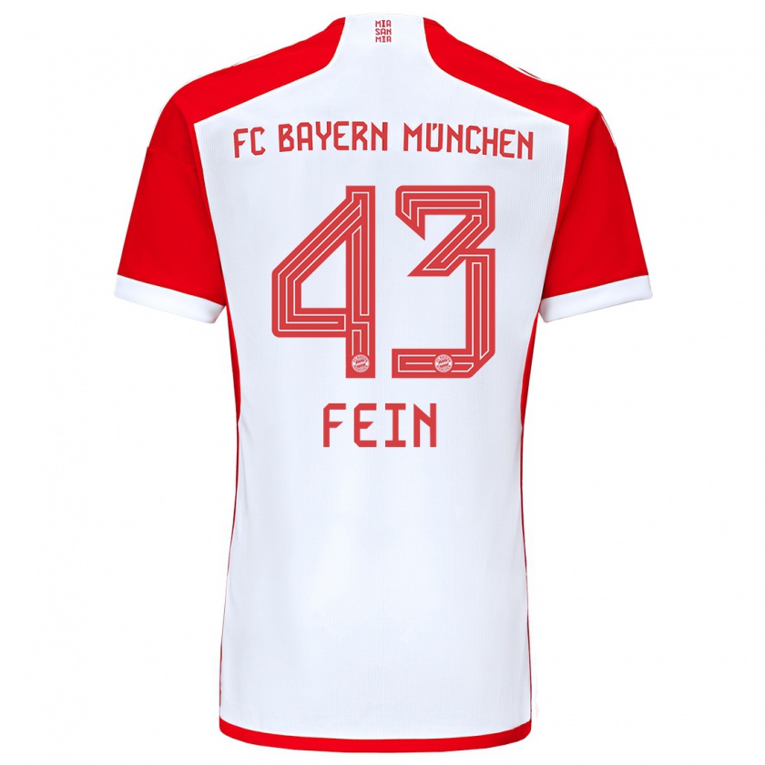 Kandiny Niño Camiseta Adrian Fein #43 Rojo Blanco 1ª Equipación 2023/24 La Camisa Chile