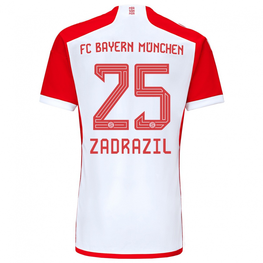 Kandiny Niño Camiseta Sarah Zadrazil #25 Rojo Blanco 1ª Equipación 2023/24 La Camisa Chile
