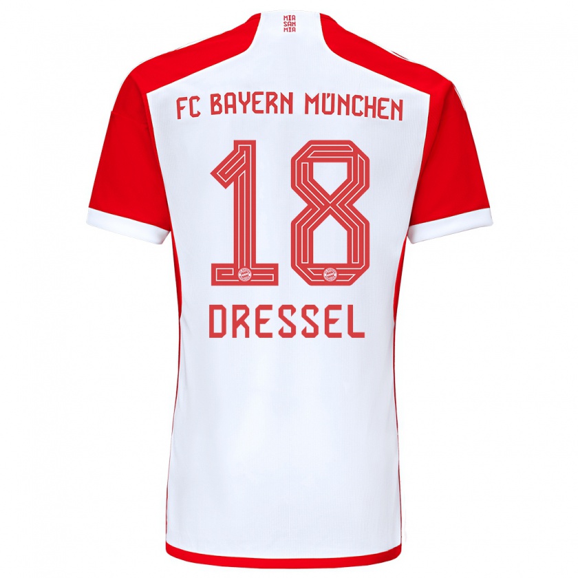 Kandiny Niño Camiseta Timon Dressel #18 Rojo Blanco 1ª Equipación 2023/24 La Camisa Chile