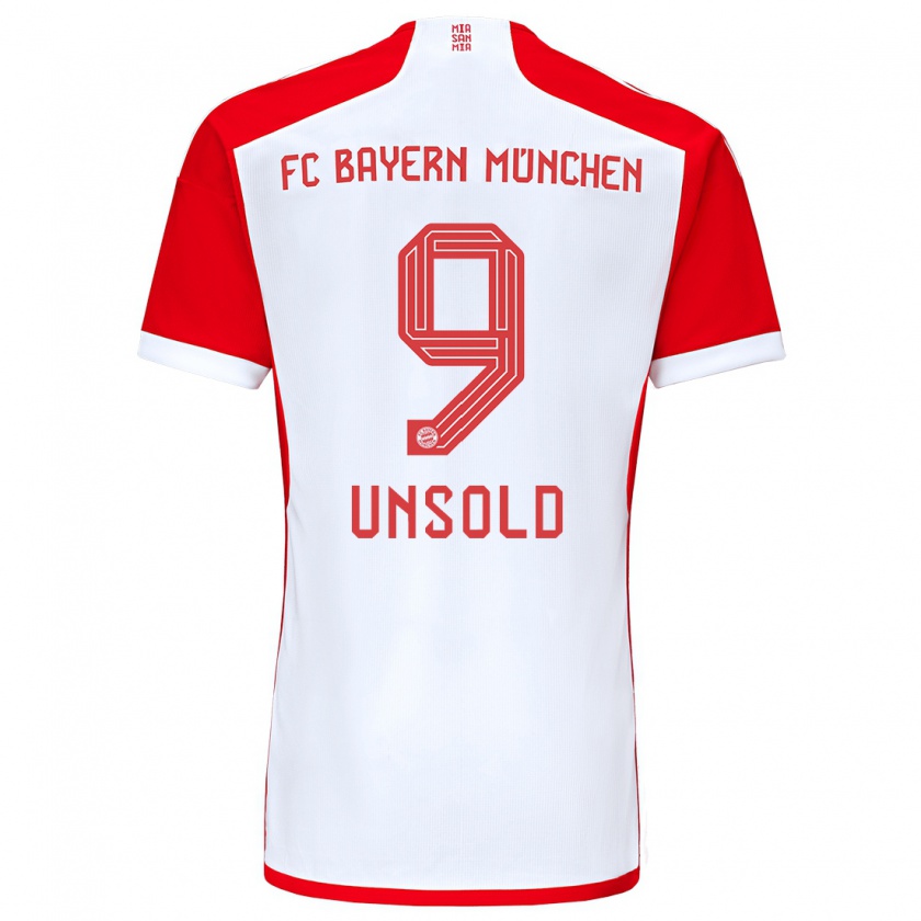 Kandiny Niño Camiseta Samuel Unsold #9 Rojo Blanco 1ª Equipación 2023/24 La Camisa Chile
