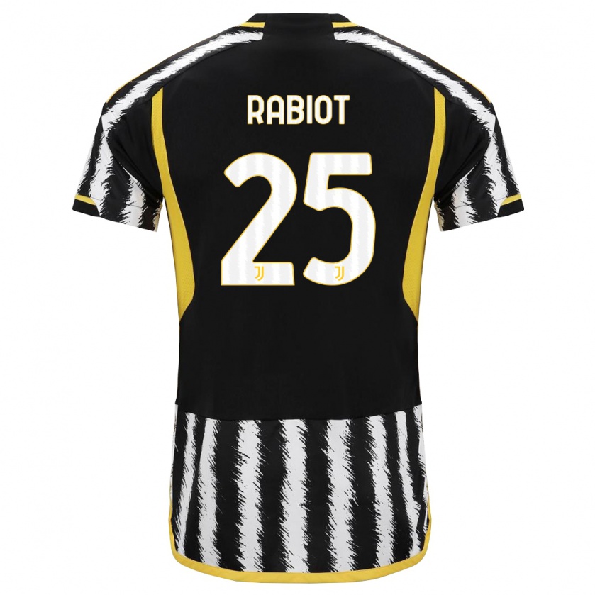 Kandiny Niño Camiseta Adrien Rabiot #25 Blanco Negro 1ª Equipación 2023/24 La Camisa Chile