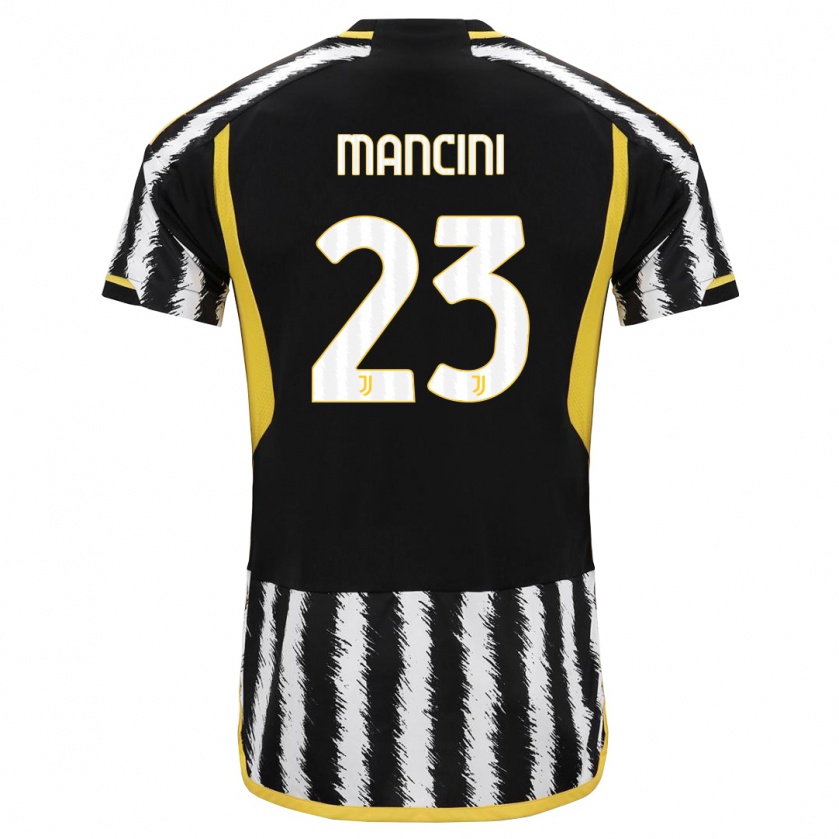 Kandiny Niño Camiseta Tommaso Mancini #23 Blanco Negro 1ª Equipación 2023/24 La Camisa Chile