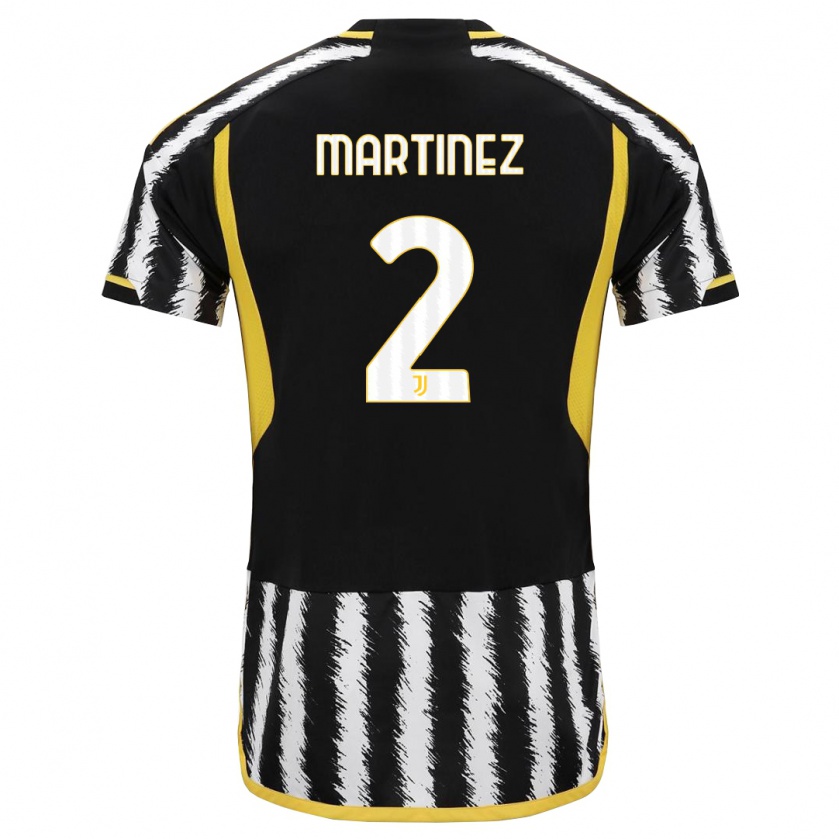 Kandiny Niño Camiseta Bruno Martinez #2 Blanco Negro 1ª Equipación 2023/24 La Camisa Chile