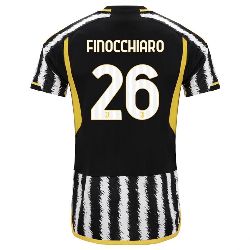Kandiny Niño Camiseta Gabriele Finocchiaro #26 Blanco Negro 1ª Equipación 2023/24 La Camisa Chile