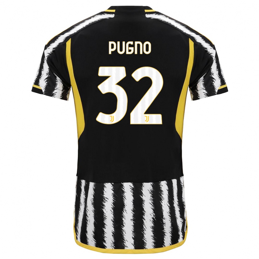 Kandiny Niño Camiseta Diego Pugno #32 Blanco Negro 1ª Equipación 2023/24 La Camisa Chile