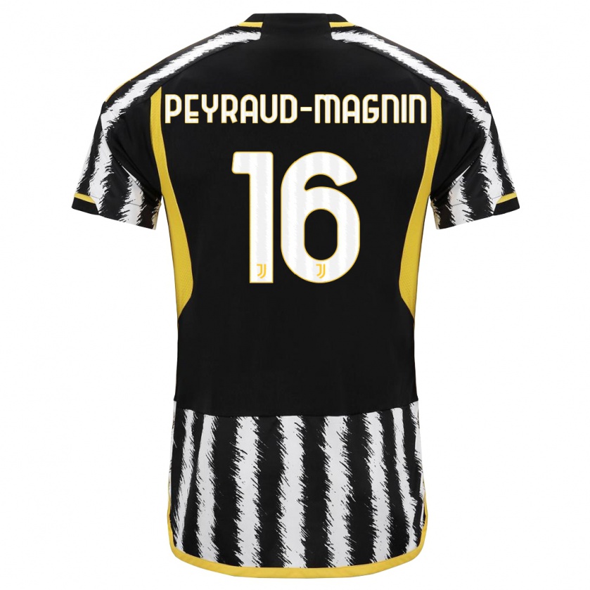 Kandiny Niño Camiseta Pauline Peyraud-Magnin #16 Blanco Negro 1ª Equipación 2023/24 La Camisa Chile