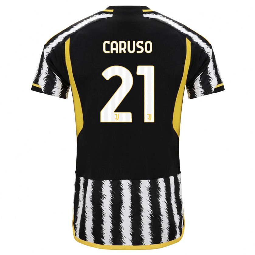 Kandiny Niño Camiseta Arianna Caruso #21 Blanco Negro 1ª Equipación 2023/24 La Camisa Chile