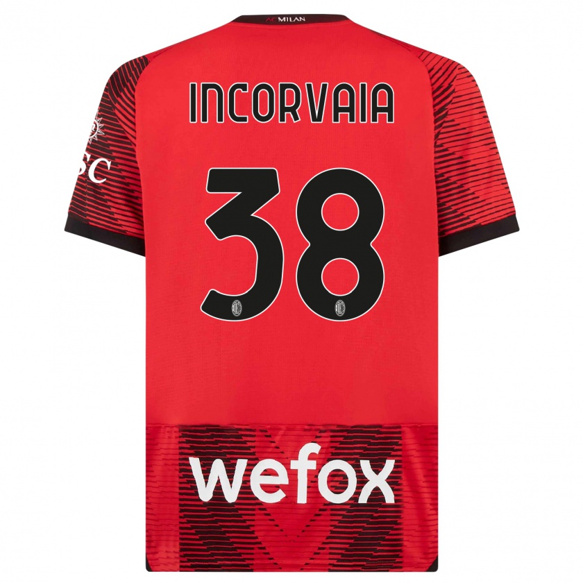 Kandiny Niño Camiseta Giovanni Incorvaia #38 Negro Rojo 1ª Equipación 2023/24 La Camisa Chile