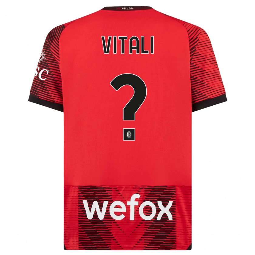 Kandiny Niño Camiseta Michael Vitali #0 Negro Rojo 1ª Equipación 2023/24 La Camisa Chile