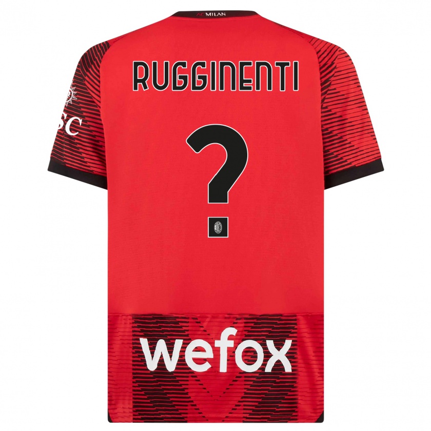 Kandiny Niño Camiseta Omar Rugginenti #0 Negro Rojo 1ª Equipación 2023/24 La Camisa Chile