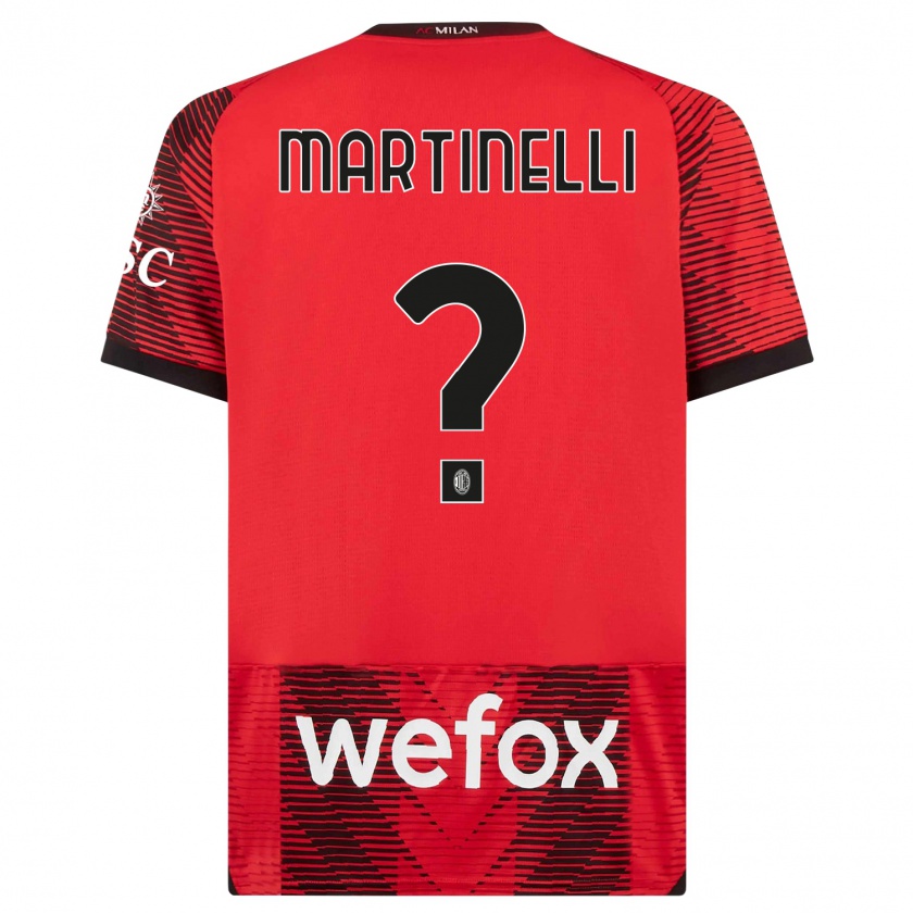 Kandiny Niño Camiseta Riccardo Martinelli #0 Negro Rojo 1ª Equipación 2023/24 La Camisa Chile