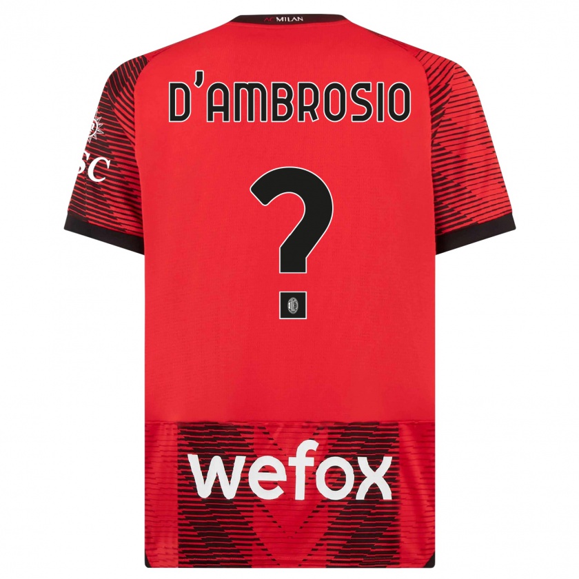 Kandiny Niño Camiseta Antonio D'ambrosio #0 Negro Rojo 1ª Equipación 2023/24 La Camisa Chile