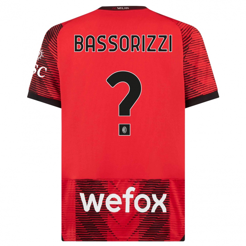 Kandiny Niño Camiseta Carlo Bassorizzi #0 Negro Rojo 1ª Equipación 2023/24 La Camisa Chile