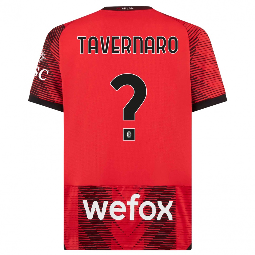 Kandiny Niño Camiseta Federico Tavernaro #0 Negro Rojo 1ª Equipación 2023/24 La Camisa Chile