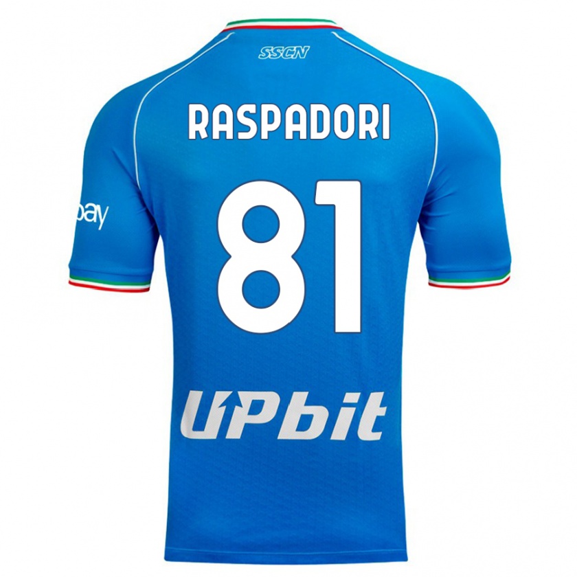 Kandiny Niño Camiseta Giacomo Raspadori #81 Cielo Azul 1ª Equipación 2023/24 La Camisa Chile