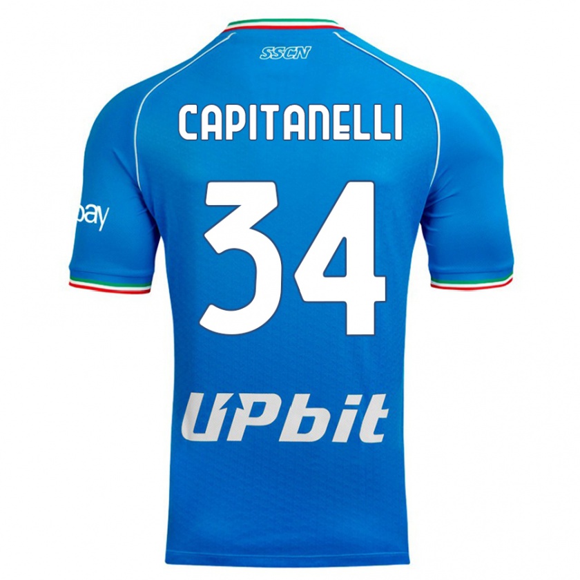 Kandiny Niño Camiseta Ilaria Capitanelli #34 Cielo Azul 1ª Equipación 2023/24 La Camisa Chile