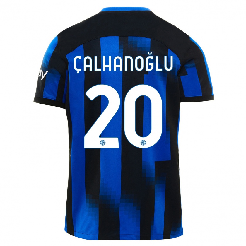 Kandiny Niño Camiseta Hakan Calhanoglu #20 Azul Negro 1ª Equipación 2023/24 La Camisa Chile
