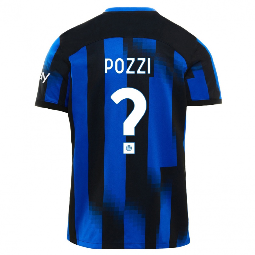 Kandiny Niño Camiseta Andrea Pozzi #0 Azul Negro 1ª Equipación 2023/24 La Camisa Chile