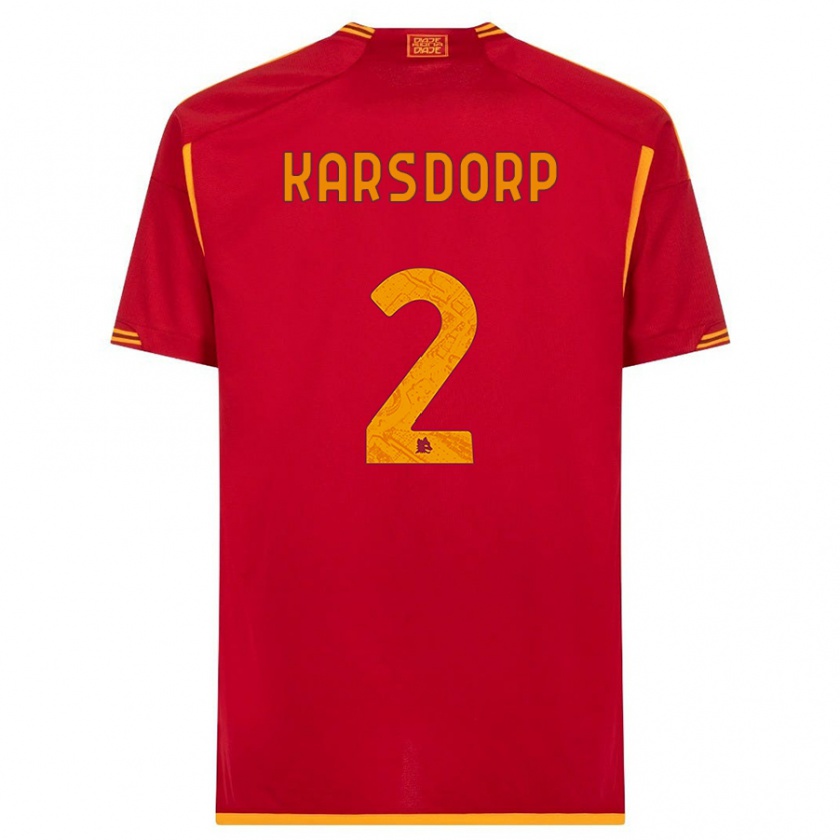 Kandiny Niño Camiseta Rick Karsdorp #2 Rojo 1ª Equipación 2023/24 La Camisa Chile