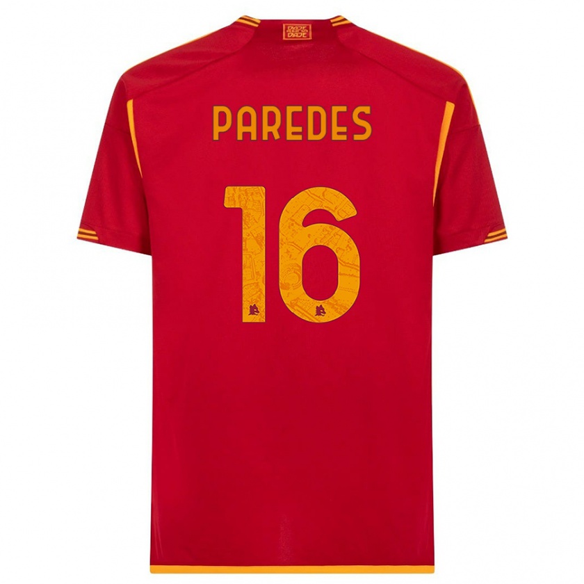 Kandiny Niño Camiseta Leandro Paredes #16 Rojo 1ª Equipación 2023/24 La Camisa Chile