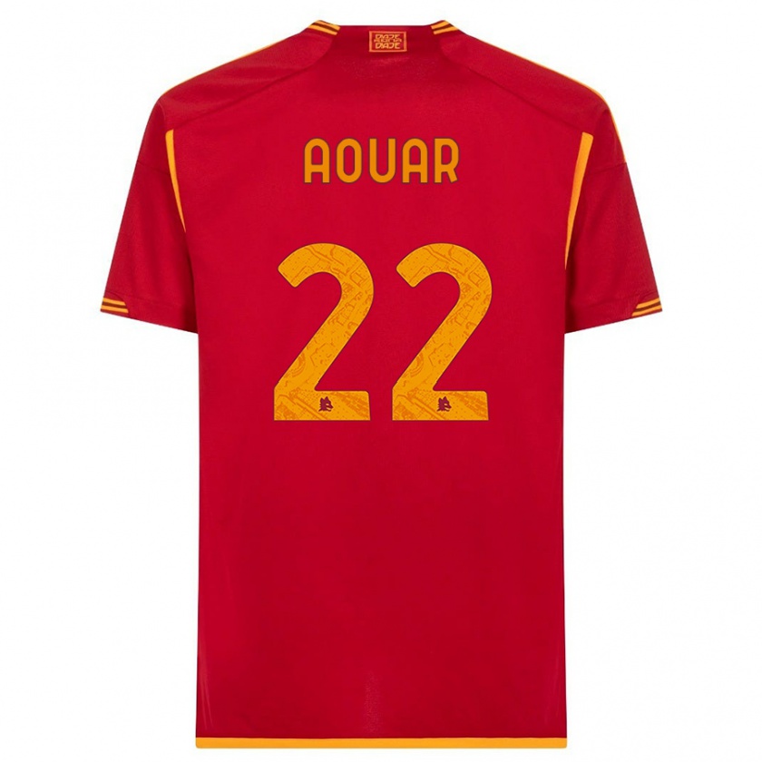 Kandiny Niño Camiseta Houssem Aouar #22 Rojo 1ª Equipación 2023/24 La Camisa Chile