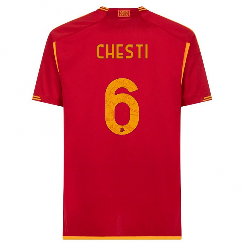 Kandiny Niño Camiseta Francesco Chesti #6 Rojo 1ª Equipación 2023/24 La Camisa Chile