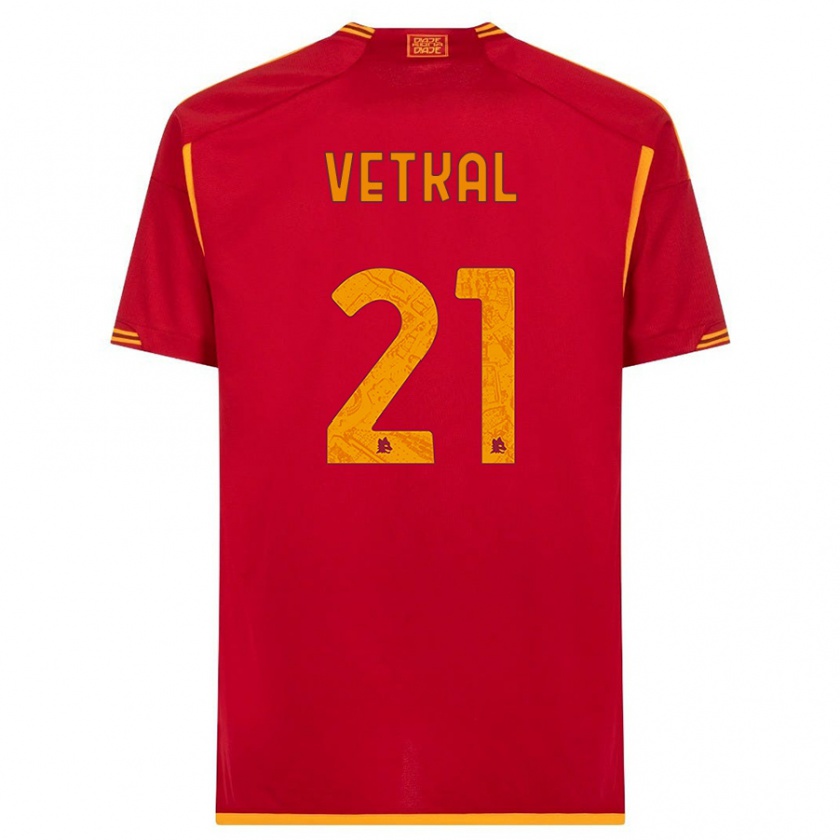 Kandiny Niño Camiseta Martin Vetkal #21 Rojo 1ª Equipación 2023/24 La Camisa Chile