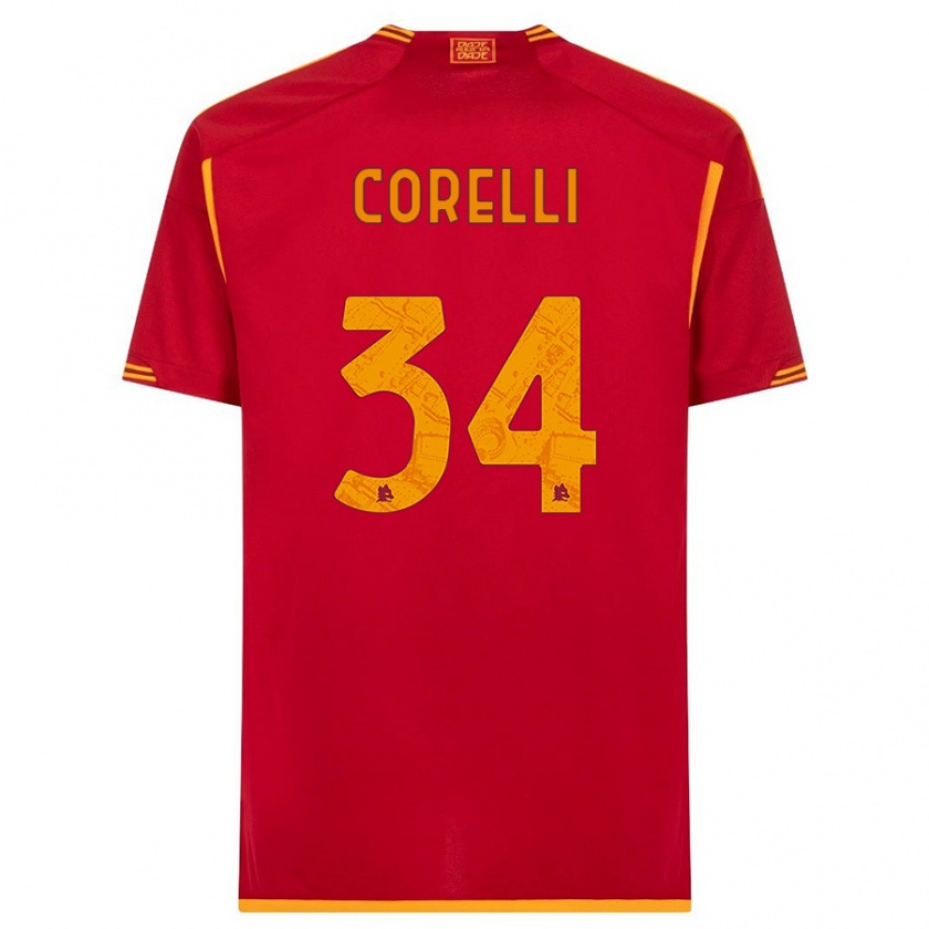 Kandiny Niño Camiseta Alice Corelli #34 Rojo 1ª Equipación 2023/24 La Camisa Chile