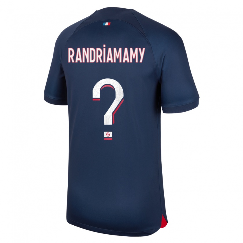 Kandiny Niño Camiseta Mathyas Randriamamy #0 Azul Rojo 1ª Equipación 2023/24 La Camisa Chile