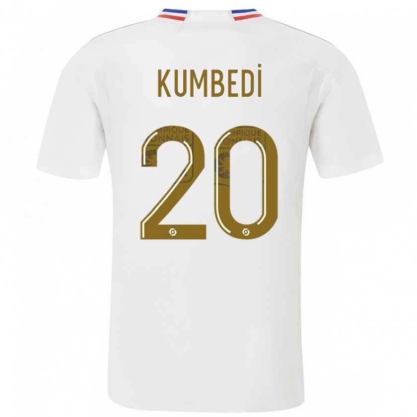 Kandiny Niño Camiseta Saël Kumbedi #20 Blanco 1ª Equipación 2023/24 La Camisa Chile