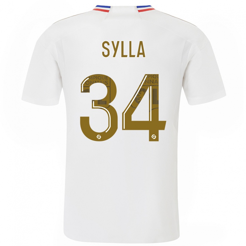 Kandiny Niño Camiseta Kysha Sylla #34 Blanco 1ª Equipación 2023/24 La Camisa Chile