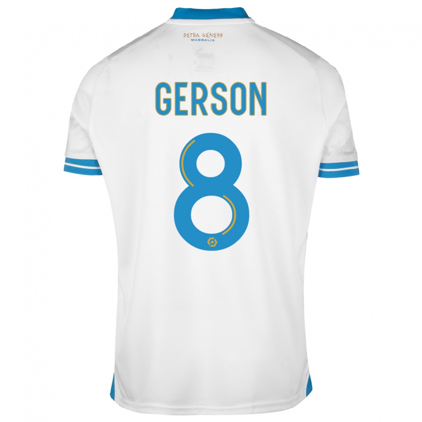 Kandiny Niño Camiseta Gerson #8 Blanco 1ª Equipación 2023/24 La Camisa Chile