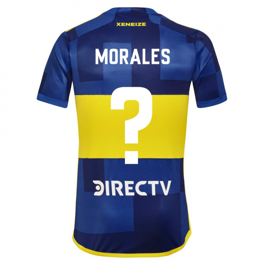 Kandiny Niño Camiseta Gonzalo Morales #0 Azul Oscuro Amarillo 1ª Equipación 2023/24 La Camisa Chile