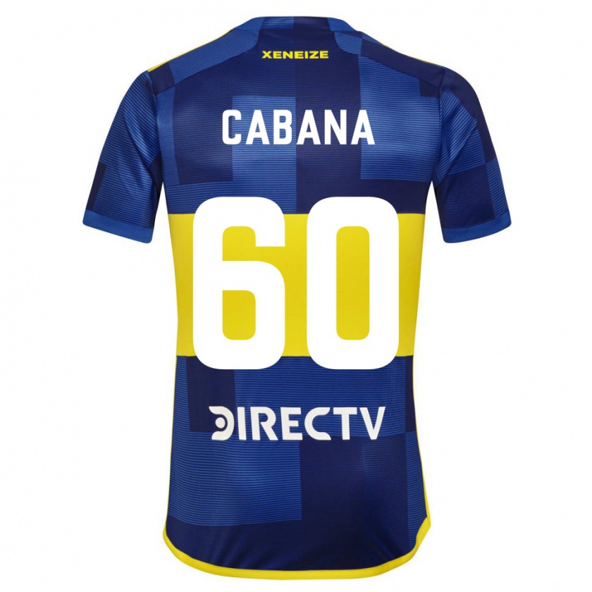 Kandiny Niño Camiseta Juan Pablo Cabaña #60 Azul Oscuro Amarillo 1ª Equipación 2023/24 La Camisa Chile
