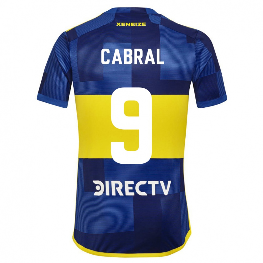 Kandiny Niño Camiseta Bruno Cabral #9 Azul Oscuro Amarillo 1ª Equipación 2023/24 La Camisa Chile