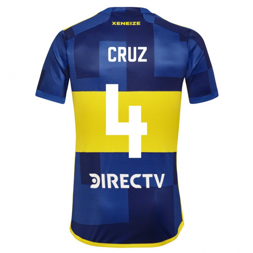 Kandiny Niño Camiseta Julieta Cruz #4 Azul Oscuro Amarillo 1ª Equipación 2023/24 La Camisa Chile