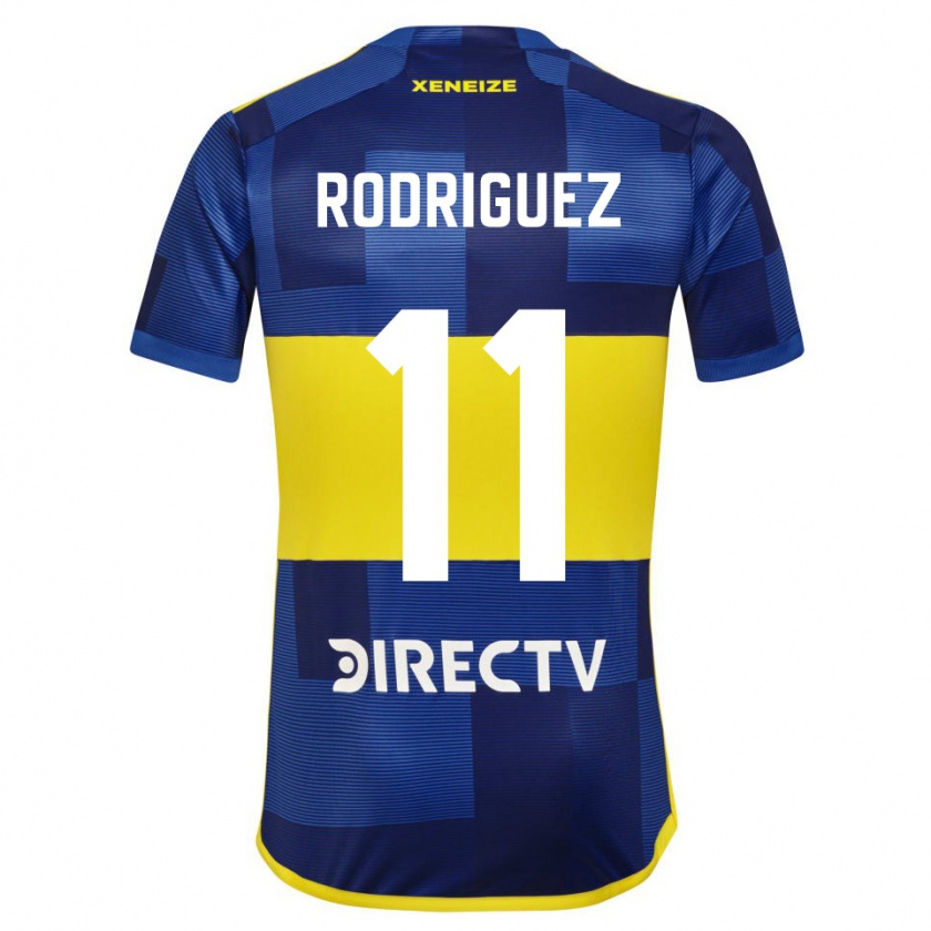 Kandiny Niño Camiseta Yamila Rodriguez #11 Azul Oscuro Amarillo 1ª Equipación 2023/24 La Camisa Chile