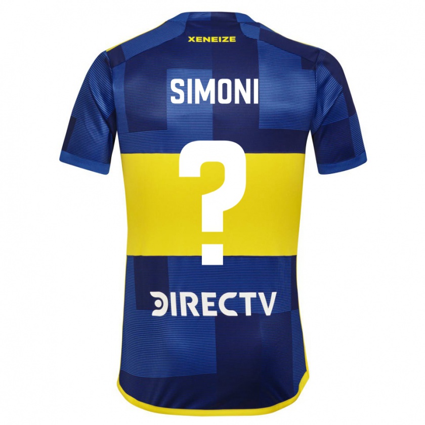 Kandiny Niño Camiseta Valentino Simoni #0 Azul Oscuro Amarillo 1ª Equipación 2023/24 La Camisa Chile