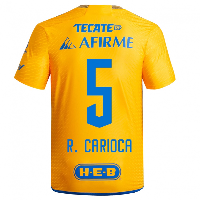 Kandiny Niño Camiseta Rafael Carioca #5 Amarillo 1ª Equipación 2023/24 La Camisa Chile