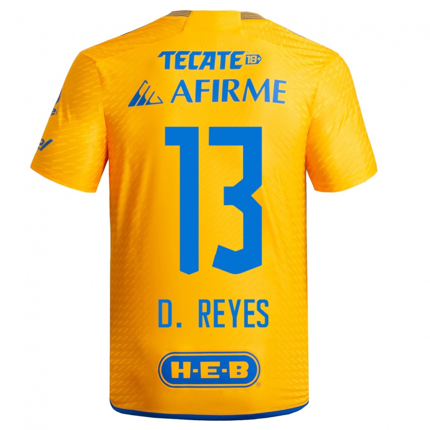 Kandiny Niño Camiseta Diego Reyes #13 Amarillo 1ª Equipación 2023/24 La Camisa Chile