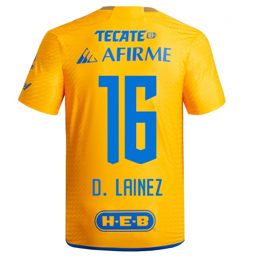 Kandiny Niño Camiseta Diego Lainez #16 Amarillo 1ª Equipación 2023/24 La Camisa Chile