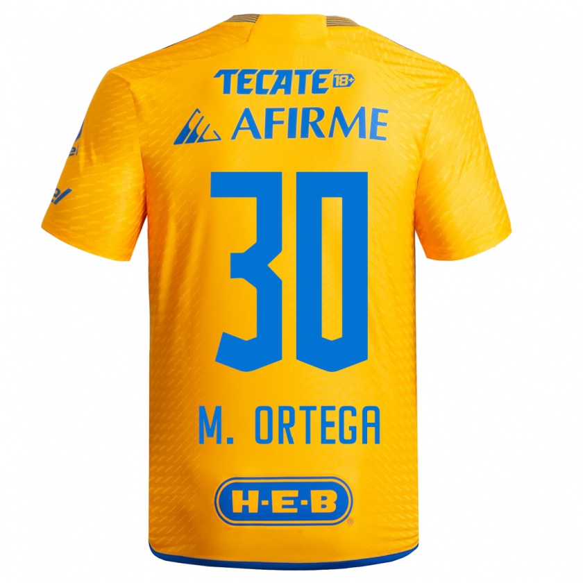 Kandiny Niño Camiseta Miguel Ortega #30 Amarillo 1ª Equipación 2023/24 La Camisa Chile