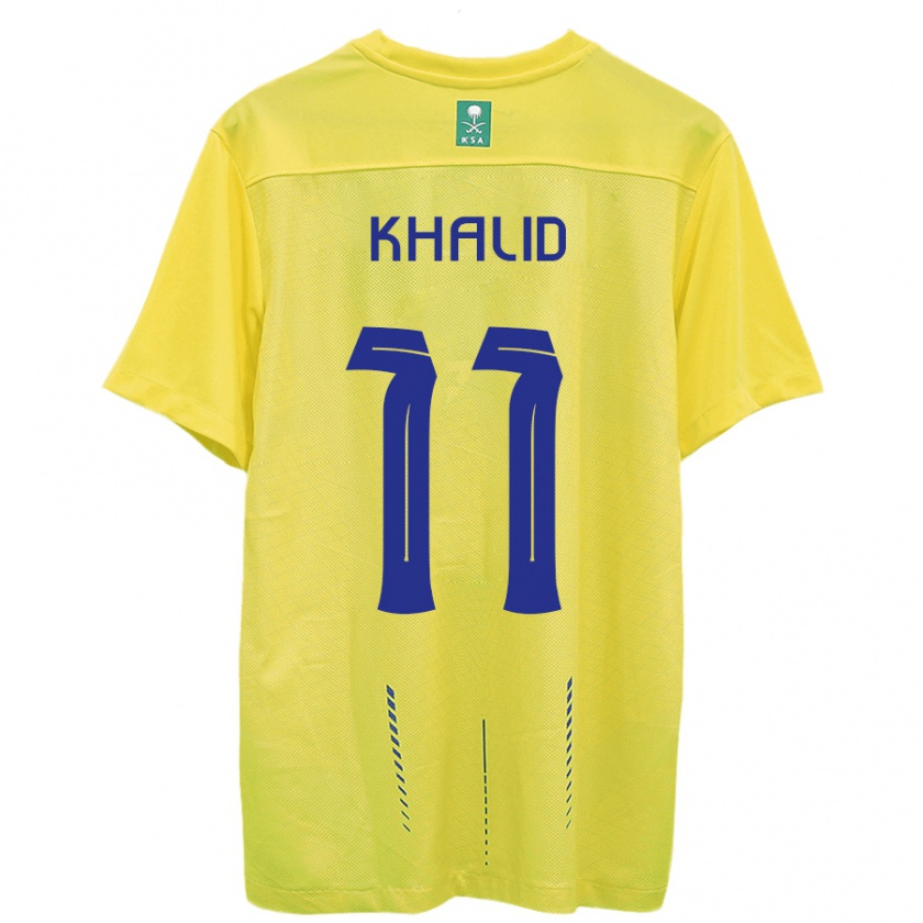 Kandiny Niño Camiseta Khalid Al-Ghannam #11 Amarillo 1ª Equipación 2023/24 La Camisa Chile