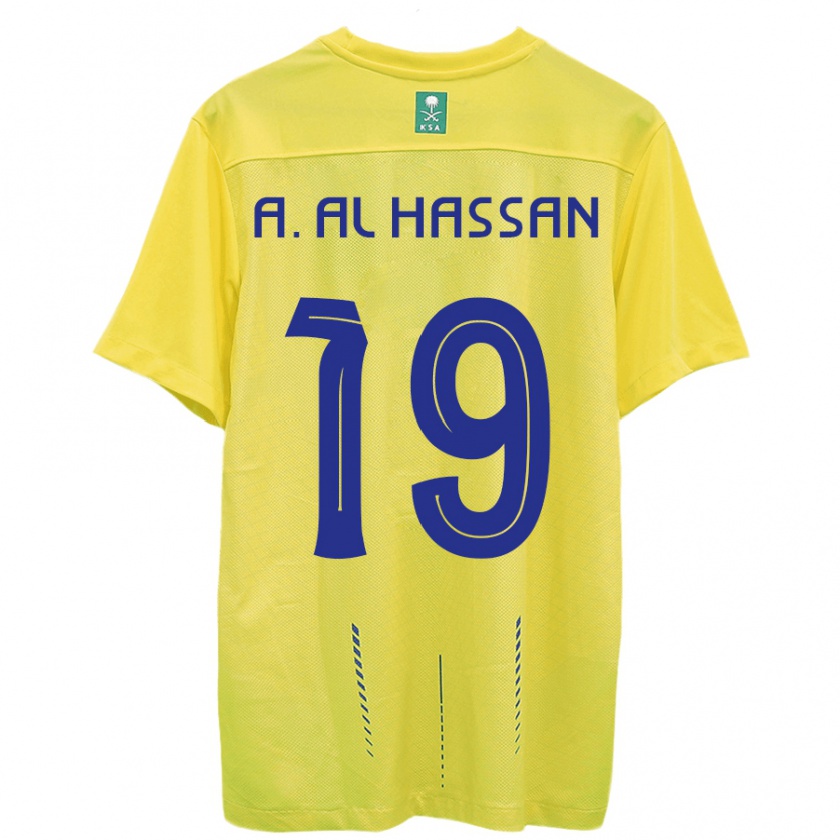 Kandiny Niño Camiseta Ali Al-Hassan #19 Amarillo 1ª Equipación 2023/24 La Camisa Chile