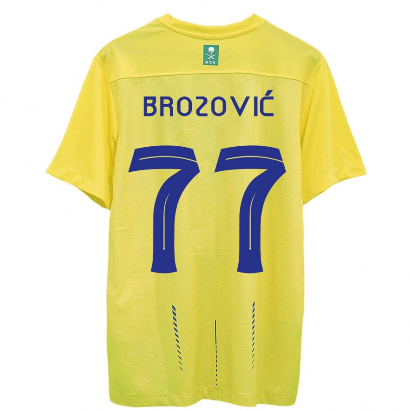 Kandiny Niño Camiseta Marcelo Brozovic #77 Amarillo 1ª Equipación 2023/24 La Camisa Chile