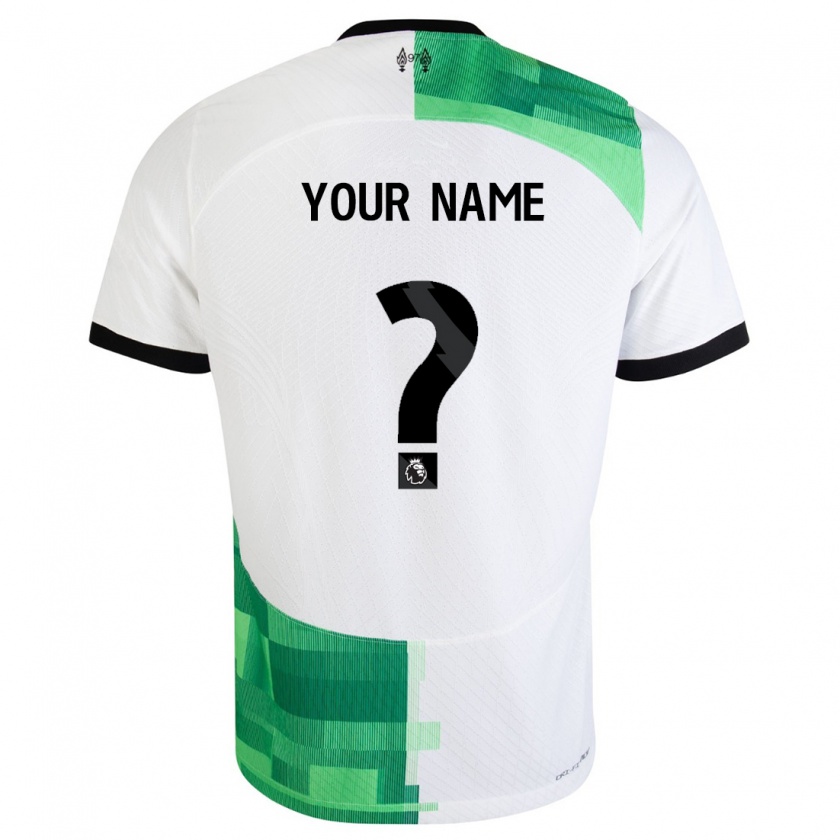 Kandiny Niño Camiseta Su Nombre #0 Blanco Verde 2ª Equipación 2023/24 La Camisa Chile