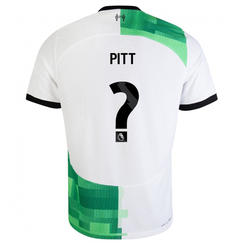 Kandiny Niño Camiseta Lucas Pitt #0 Blanco Verde 2ª Equipación 2023/24 La Camisa Chile