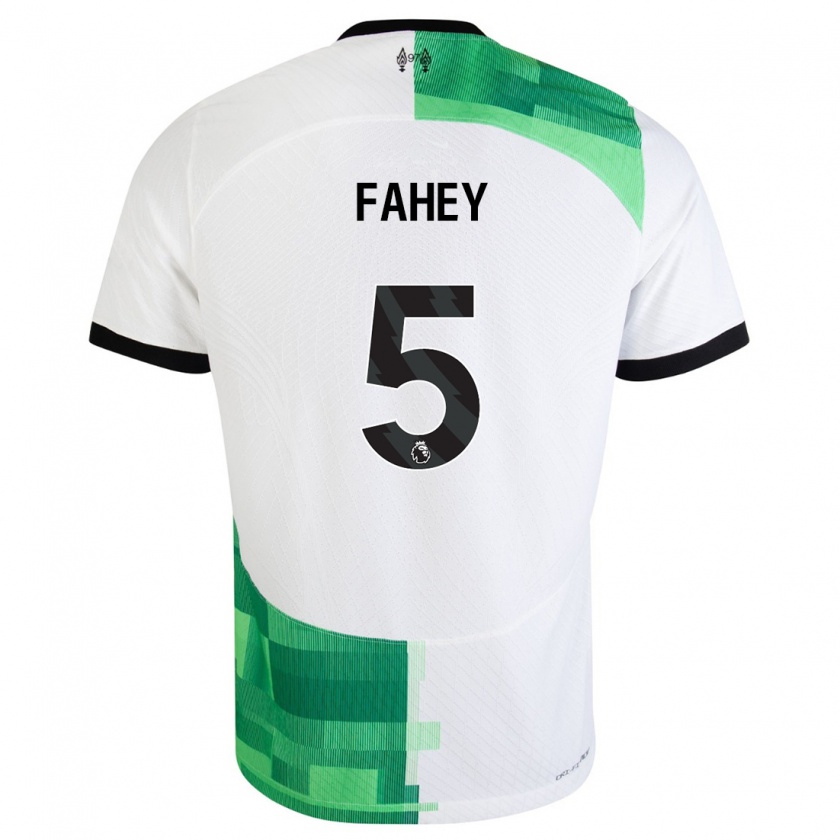 Kandiny Niño Camiseta Niamh Fahey #5 Blanco Verde 2ª Equipación 2023/24 La Camisa Chile