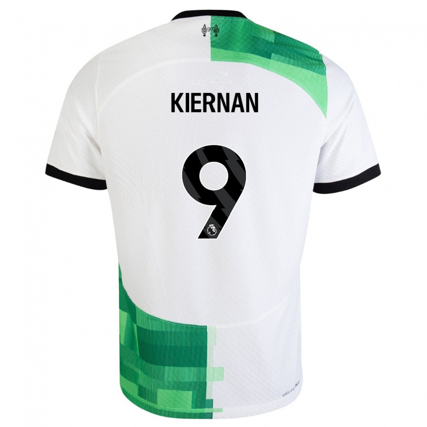 Kandiny Niño Camiseta Leanne Kiernan #9 Blanco Verde 2ª Equipación 2023/24 La Camisa Chile